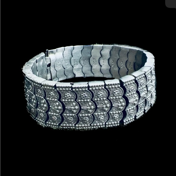 Maxfield of Malibu Sterling Silver Custom Ornate Pattern Bracelet ONE OF A KIND - Picture 4 of 8